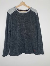 Tommy Bahama Mens Sweater Gray on Gray Palm Crew Neck Palm Tree Logo Size Large