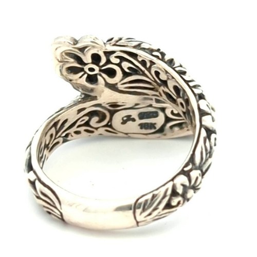 Video Samuel B Behnam 18K Gold 925 Sterlingsilber Handwerker Blume Ring - Bild 3 von 3