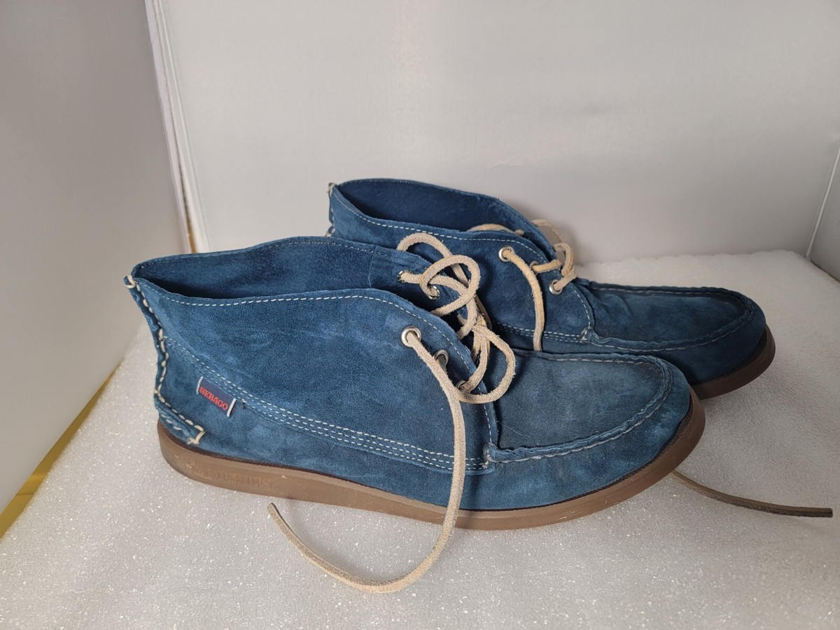 Sebago Campsides 9 Men's Navy Blue Suede Ankle Boots Lace