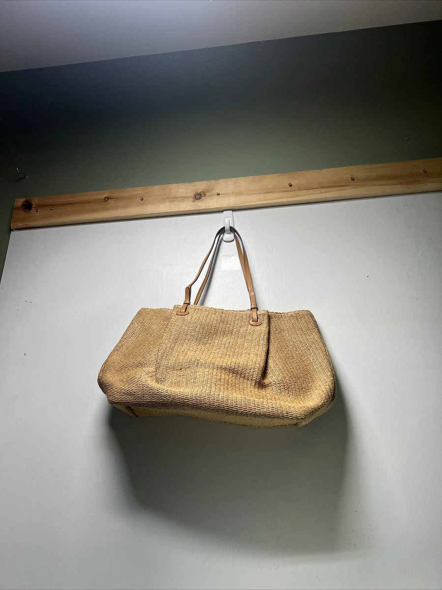 H M Divided Unisex Adult s Woven Straw Tote Bag Beige One Size