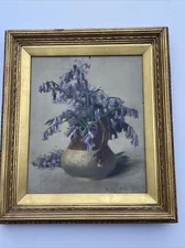 19TH CENTURY FLORAL PAINTING ART DECO NOUVEAU ERA PRETTY FLORAL  FLOWERS LISTED