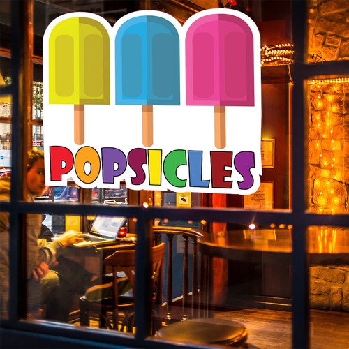 Eis am Stiel Konzession Restaurant Food Truck gestanzter Vinyl-Aufkleber - Bild 4 von 7