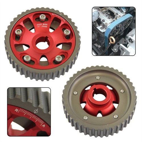 2PCS Adjustable Cam Gears For 1993-2001 Honda Prelude H22 DOHC VTEC Engine Red - Afbeelding 1 van 9