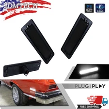 2x Smoke Lens White LED Front / Rear Side Marker Lights For 1970-1974 Chevy Nova