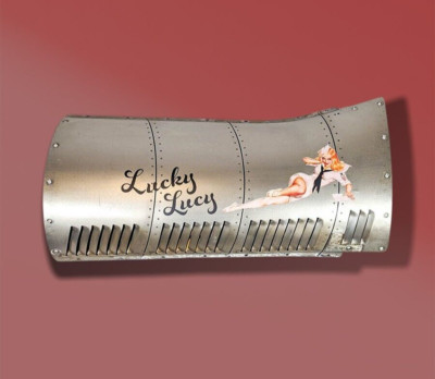 Lucky Lucy WW2 Nose Art on Airbus A320 Pylon Cover Aviation Pin-Up Vintage Retro