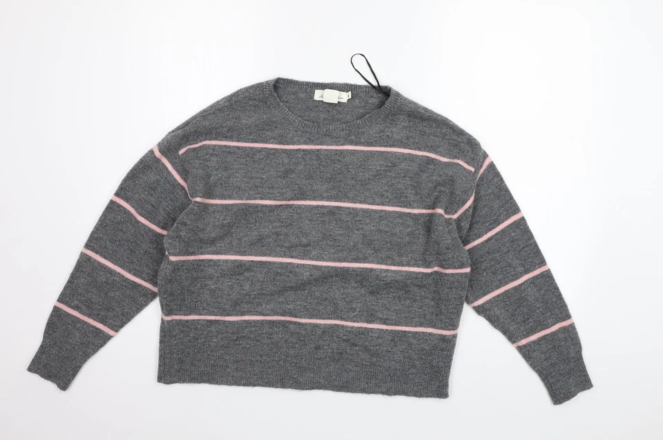 H&M Womens Grey Polyester Blend Jumper Size S