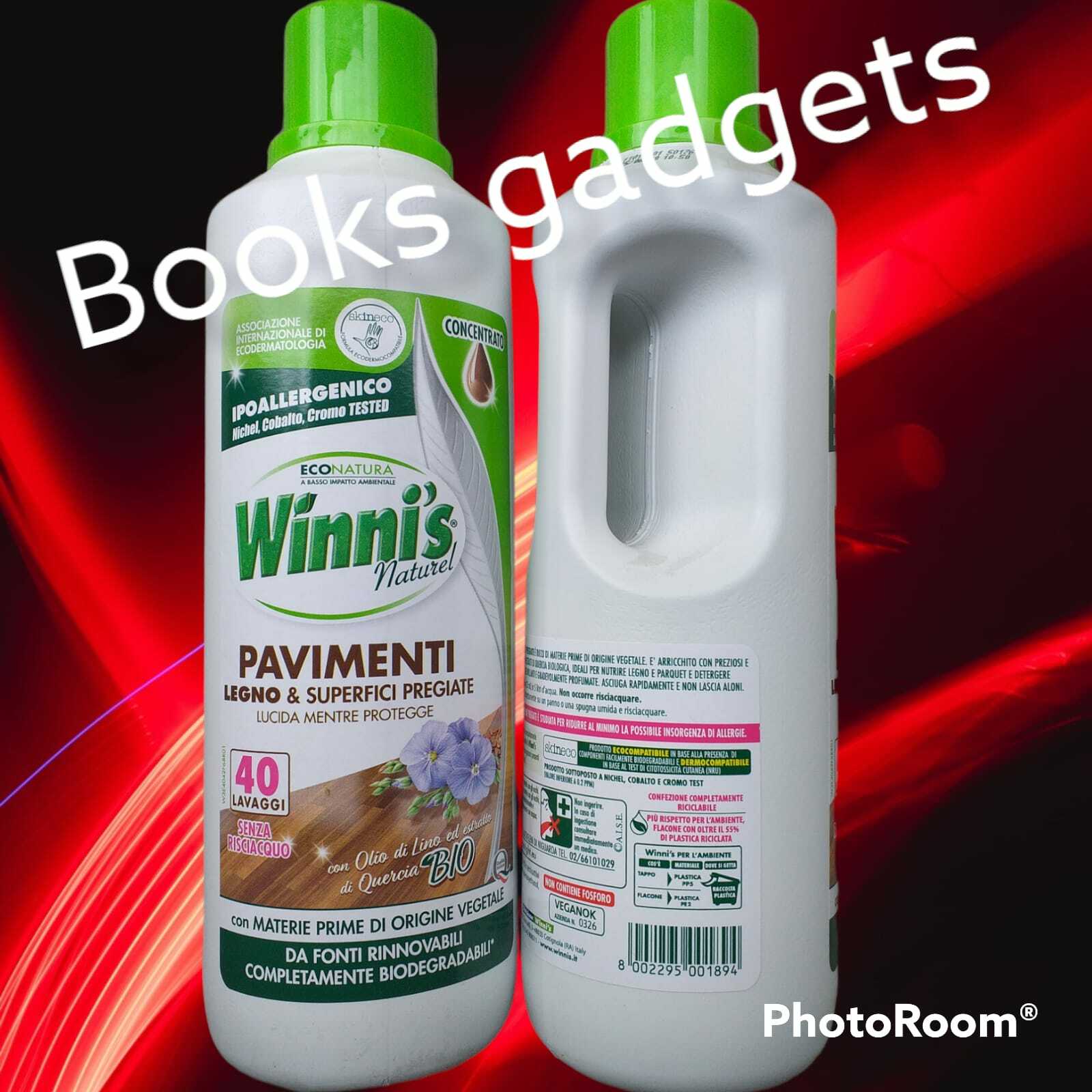 8 Pezzi Winni's Detergente Pavimenti Legno & Superfici Pregiate Olio Lino 40 Lav
