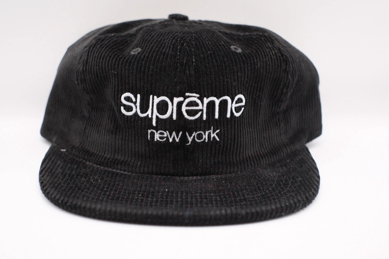 SUPREME SS15 VELOURS CÔTELÉ LOGO CLASSIQUE 6 PANNEAUX NOIR JORDAN LV HELLSTAR DUNK