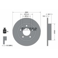 Textar 2X Bremsscheibe Hinten Ø261 Mm Voll FüR Mazda Premacy CP 1.9 2.0 626 V