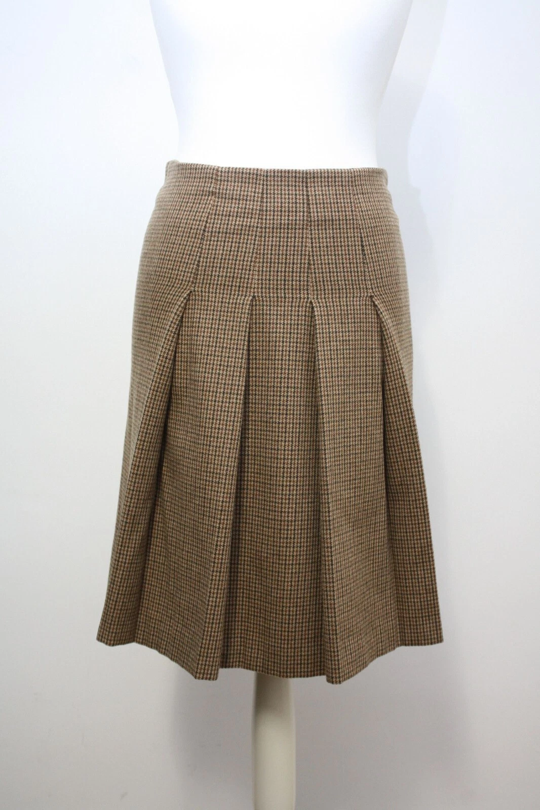 Gonna Miu Miu misto lana cashmere beige marrone Made in Italy