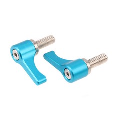 2pcs M5 Rotating Knob L Screw WingNut Thumb Lever for 15mm Rod Rail Clamp Blue