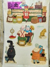 Vintage Country General Store Meyercord decalcomania foglio scala stufa banco gatti dama