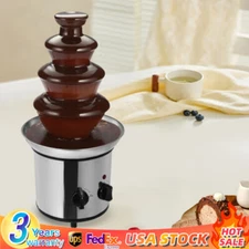 4-Tier S/S Steel Chocolate Fountain Machine Chocolate Heated Waterfall Party
