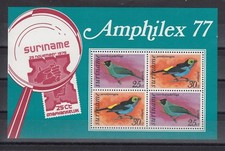 TIMBRE STAMP BLOC SURINAM Y&T#24 OISEAU BIRD NEUF**/MNH-MINT 1977 ~C47
