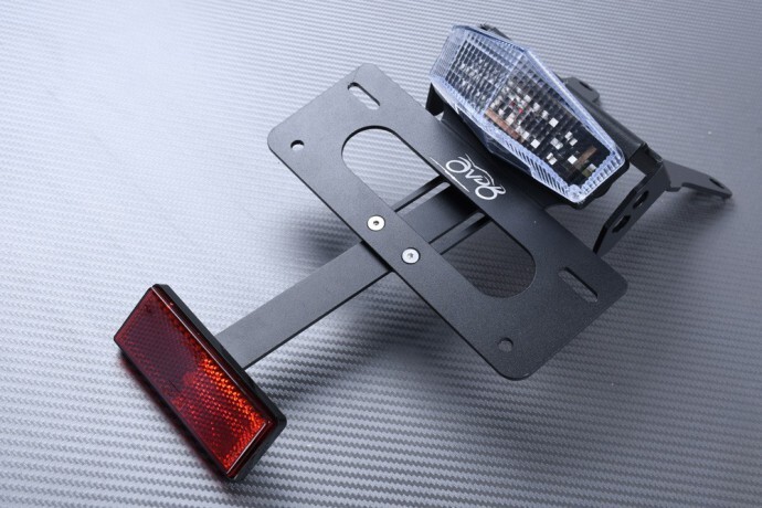Support plaque Honda CRF 250 L M 2013-2021 avec feu stop clair LED et catadioptre
