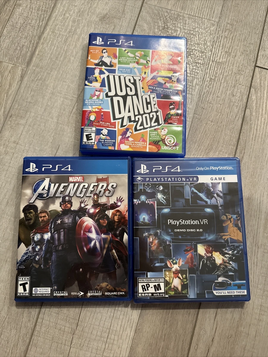 skrue tømmerflåde ungdomskriminalitet Marvel Avengers PS4 Just Dance 2021 Playstation VR demo disc 2.0  662248922775 | eBay