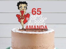Betty Boop Themed ANY COLOUR Personalised Custom Plastic Cake Topper