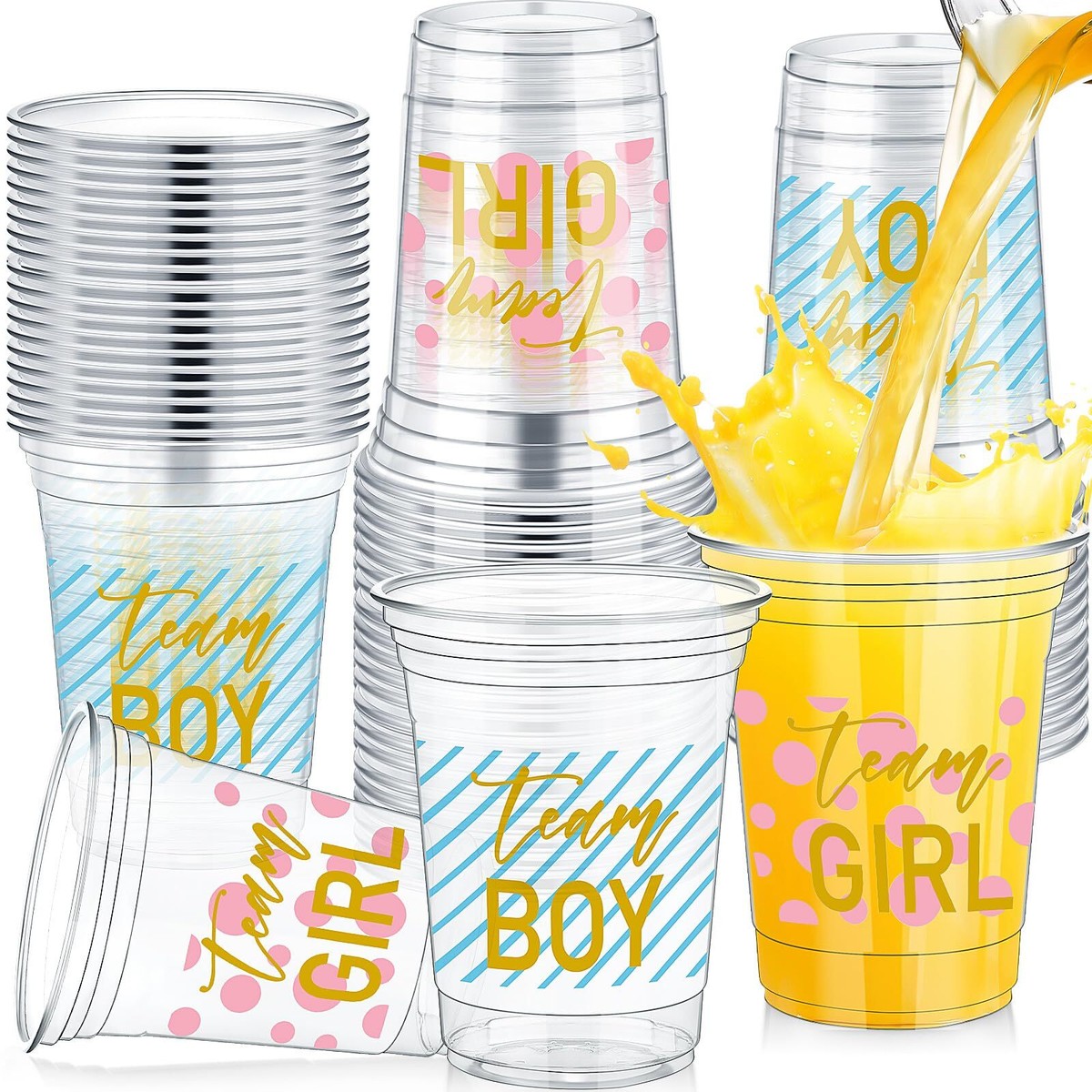 48 Pcs Gender Reveal Party Plastic Cup 16 Oz Gender Reveal Cups Boy or Girl  T... | eBay
