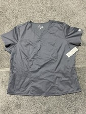 Butter Soft Scrub Shirt Womens 2X Pewter Gray Easy Stretch Top Medical Nurse