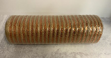Fall Deco Mesh Ribbon - 10" x 30 Feet - Fall - Natural / orange wreath making