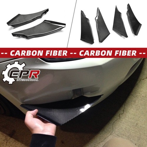 Carbon Fiber Look Front Bumper Lip Splitter For Nissan 350Z 370Z - With Strut Rods - 4pc Kit