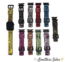 Off White Nylon Apple iWatch Band 38/40mm 42/44mm Wrist Strap for iWatch 1-6 NEW