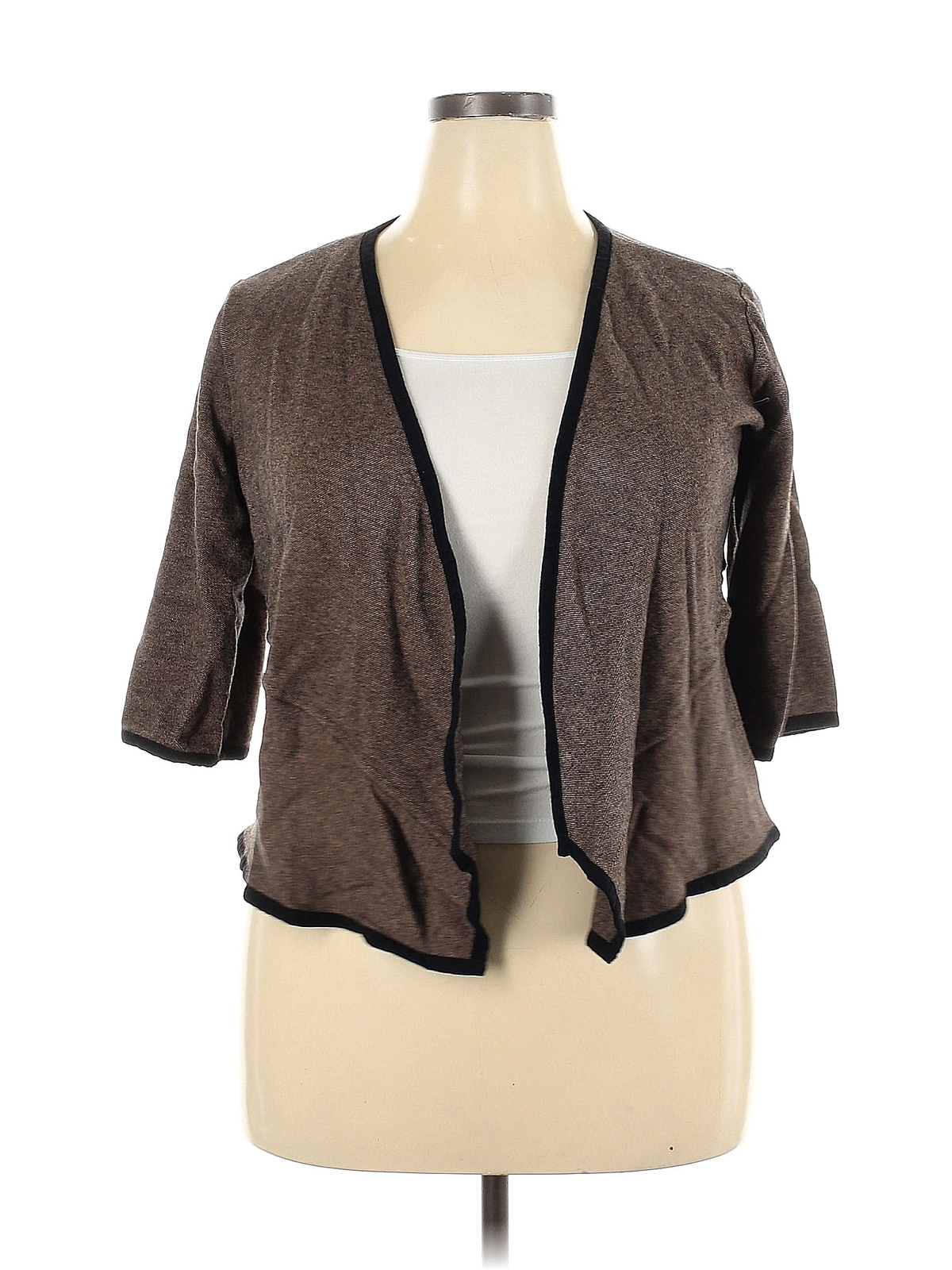 Cárdigan marrón Alfani para mujer 1X Plus-image