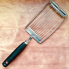 ANOTHER EKCO PRODUCT USA Egg Cheese Tomato Slicer Black Wooden Handle 11.25” VTG