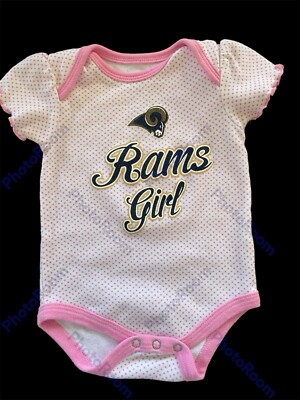 Team Athletics  Rams Girl  Pink Polkadot 100% Cotton Bodyshirt-3-6Mos