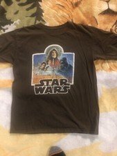 Vtg Star Wars a New Hope T Shirt Sz L Brown Luke, Leia, Han StarWarsab4Shisney