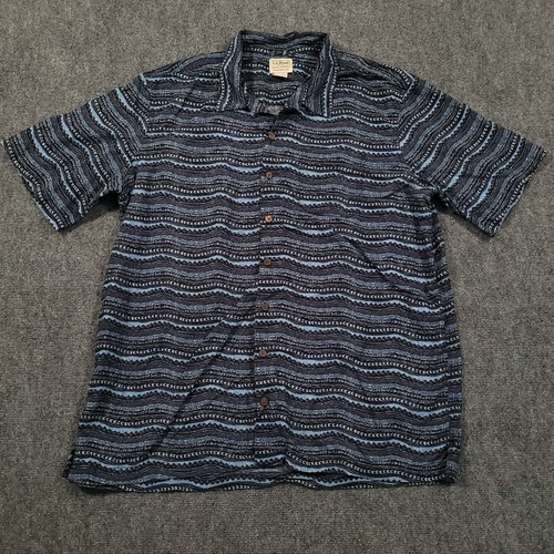LL Bean Vintage Aztec Shirt Mens XLT Tall Traditional Fit Loop Collar Geometric