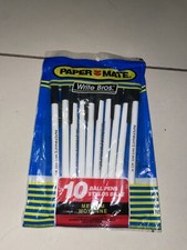 Vintage 1990's Paper Mate Write Bros Black Bal Pens Medium Pack/10 USA NIP New