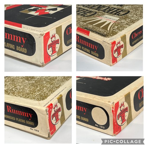 Vintage 1966 Transogram Black Cat Michigan Rummy Favorite Games Chess Checkers - Picture 23 of 24