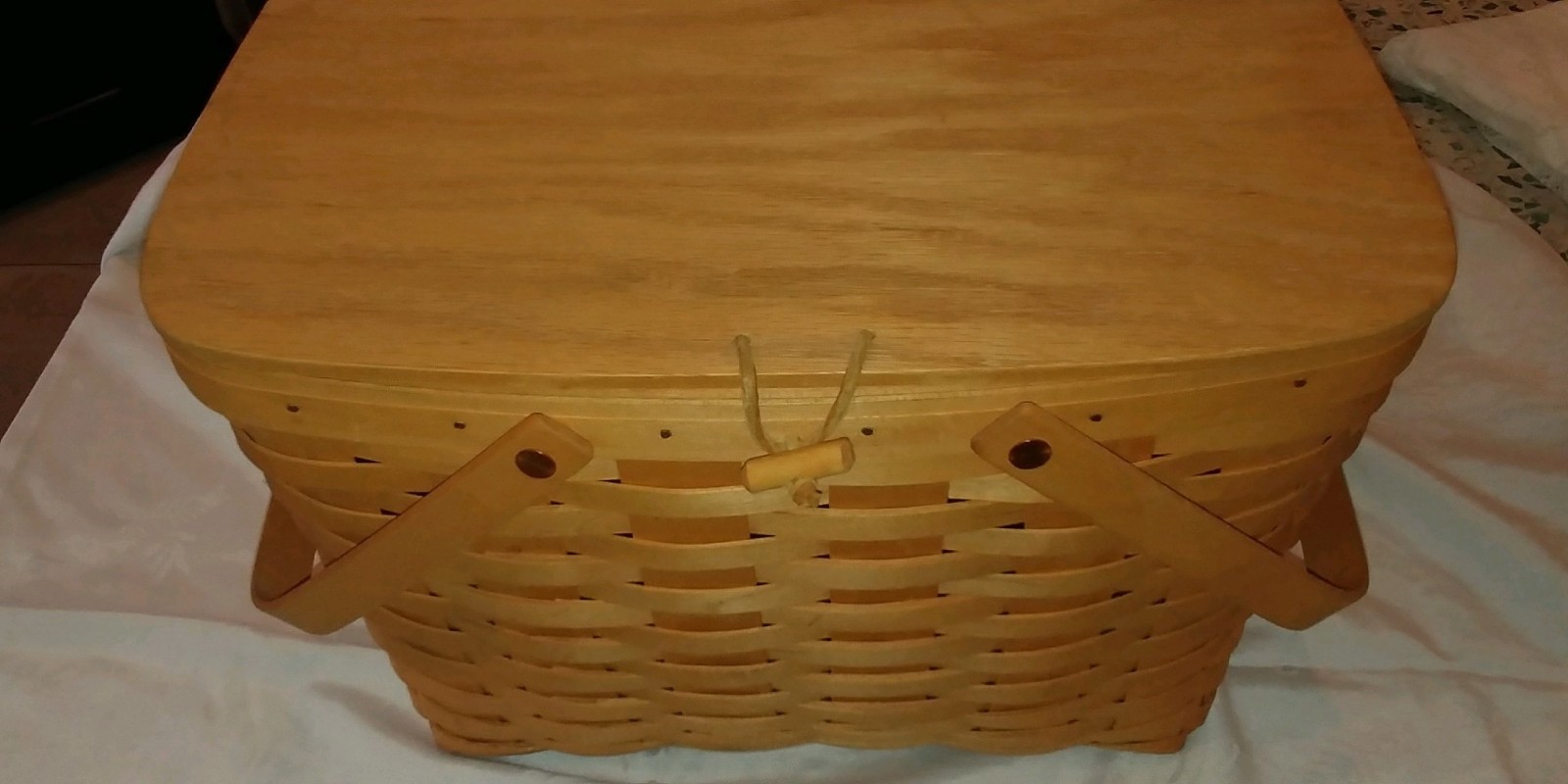 Vintage inspired Longaberger Wicker Picnic Basket eBay