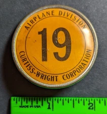 Vintage Curtiss Wright Airplane Division Buffalo Employee Pinback Pin
