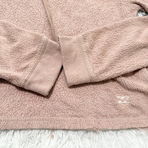 Women Billabong Hooded Fleece Cropped Long Sleeve in Peach Pink Size Large - Picture 5 of 7