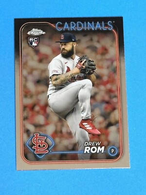 2024 Topps Chrome Drew Rom Rookie #195 St. Louis Cardinals RC (E)