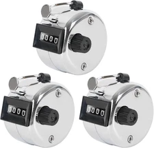 3Pcs Hand Tally Counter, Handheld 4 Digit Lap Counter, Manual Mechanical Clicker