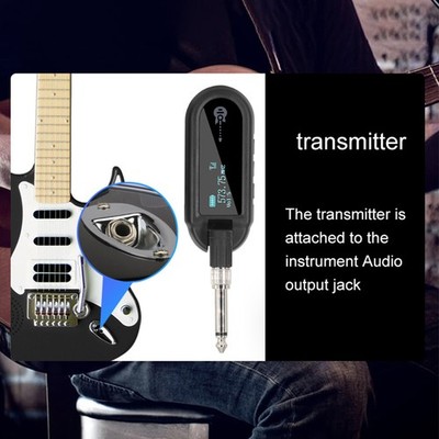 Wireless Guitar System Rechargeable Guitar Transmitter Receiver Set UHF Adj NYQN