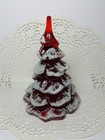 Vintage Fenton Ruby Red Glass 6 Partridge White Frit Christmas Tree Lighted Base — photo 10