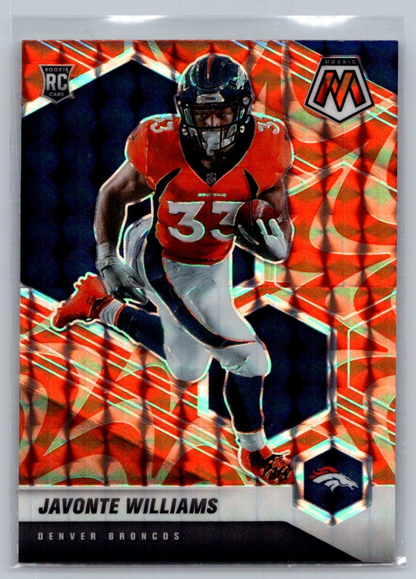 2021 Panini Mosaic #315 Javonte Williams Prizm Reactive Orange