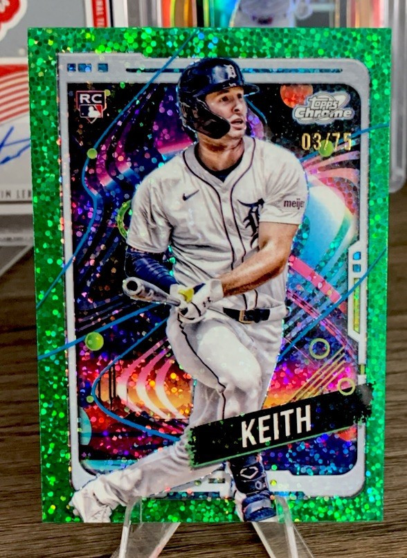 2024 Topps Chrome Cosmic Detroit Tigers Colt Keith Green Speckle # 3/75 RC SP