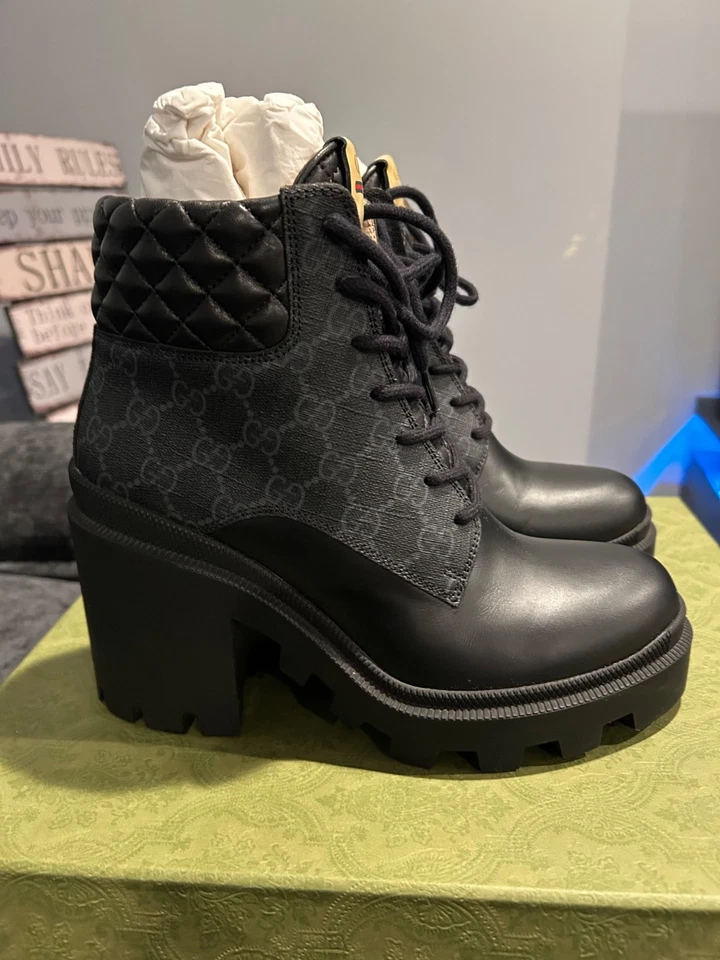 Gucci Platform boots women size 7.5 European size 38. Great condition worn once! - Image 2 of 4