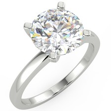 2.34 Ct Round Cut SI3/E Solitaire Diamond Engagement Ring 14K White Gold
