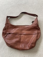 RI2K Shoulder Bag Underarm Handbag Brown Zip Up Leather Medium Slouchy Banana