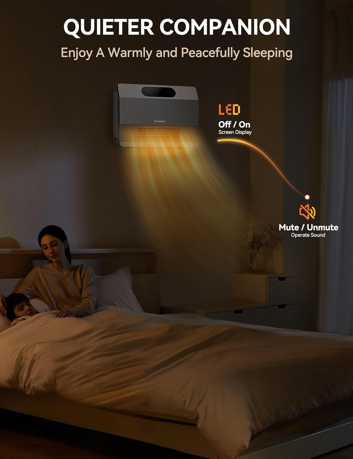 Instant Heat Wall Heater - 1500W with Programmable Thermostat & Voice Control