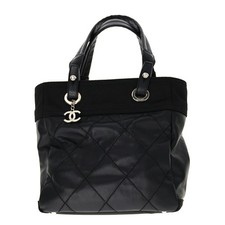 Chanel Paris Biarritz Tote PM A34208 Coated Canvas Black Tote Bag KNB704 #KNB704