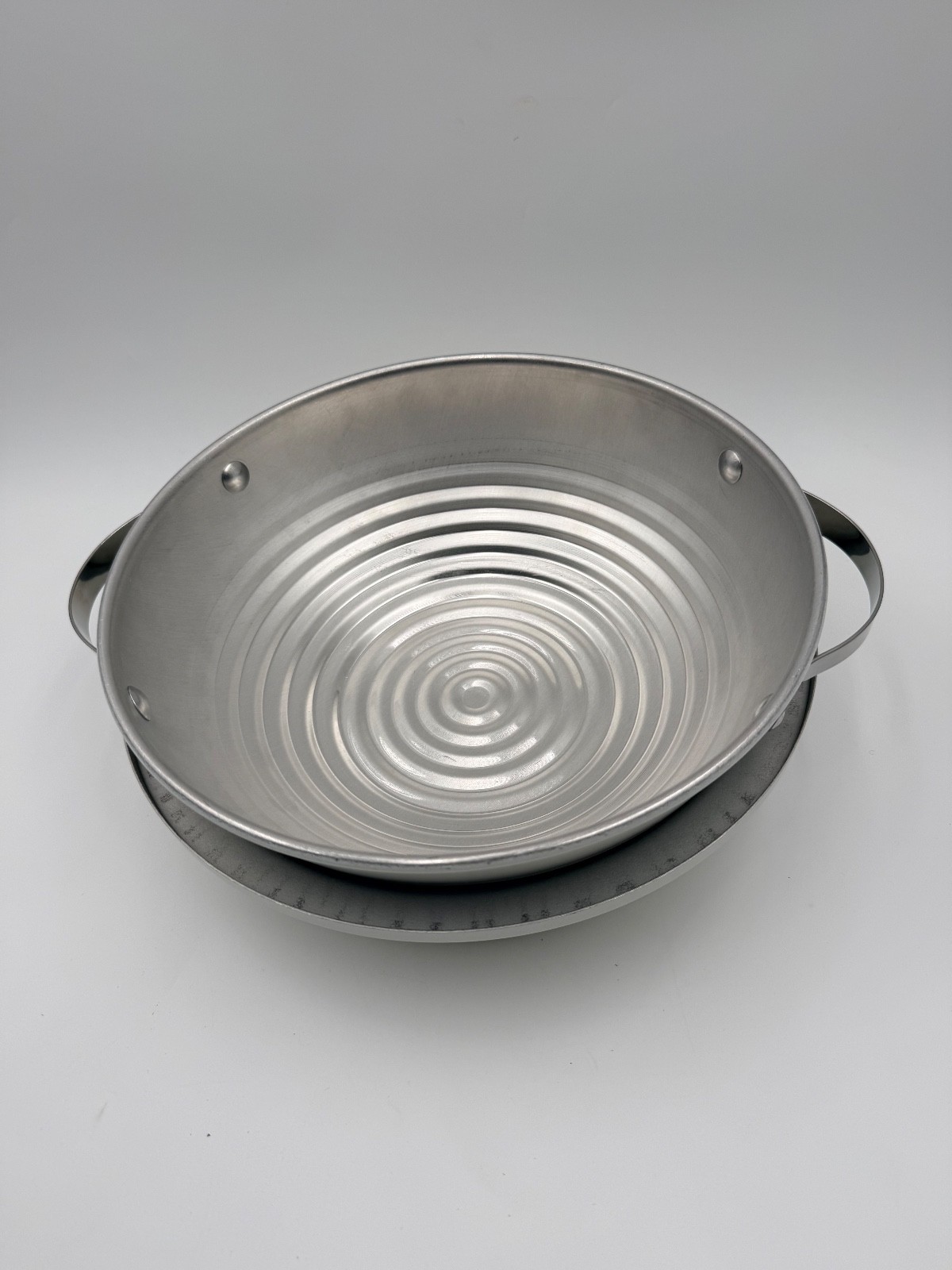 Enamel-Coated Metal Serving Bowl w/ Handles & Lid | Oven Safe | Off-White thumbnail 6