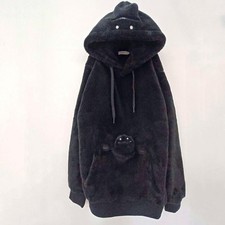 graniph Beautiful Shadow Boa Parka Black Fluffy Jacket New