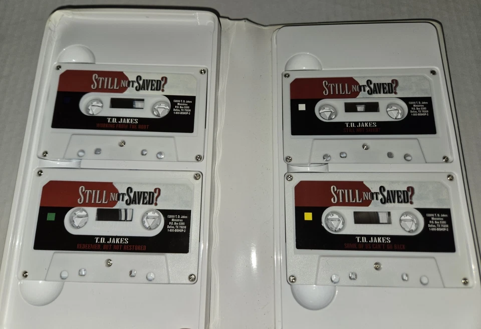 "STILL NOT SAVED?" Bishop T.D Jakes Ministries, 4 CASSETTE Tape Series in Box Foto 4 de 4